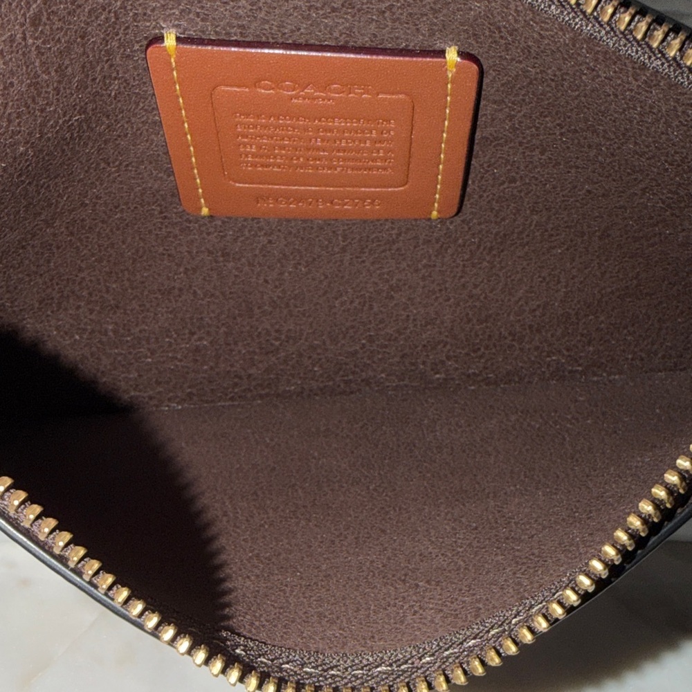 Coach Dark Brown Leather Wristlet - Picture 3 of 3